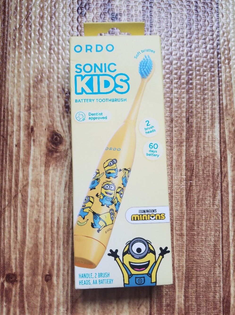 Ordo Sonic Kids Minions Battery Toothbrush - Yellow NIB